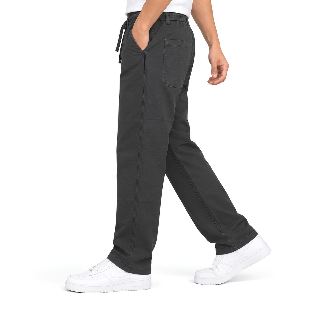 Men’s Charcoal Grey Relaxed-Fit Jogger Pants