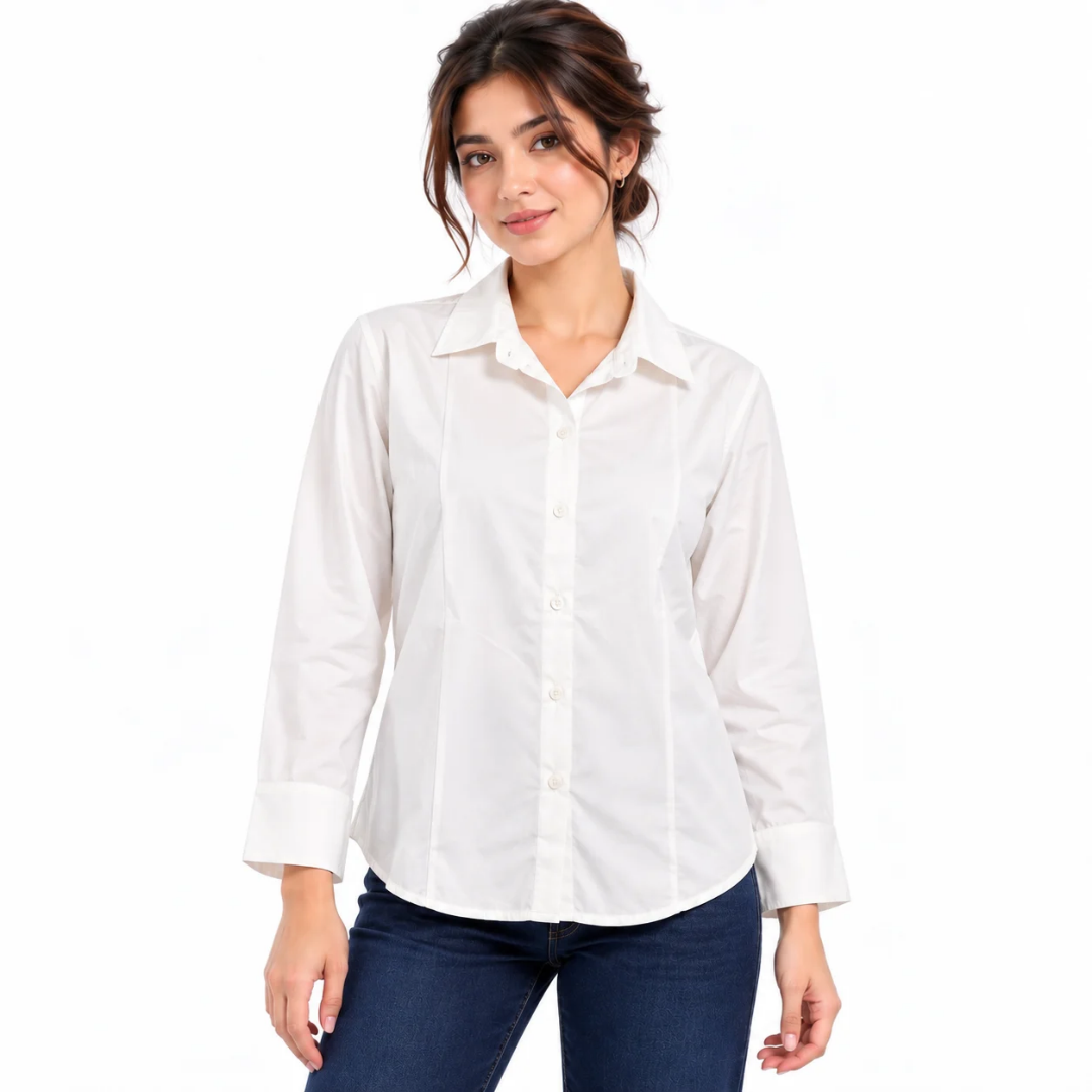 Women's White Classic Button-Down Shirt