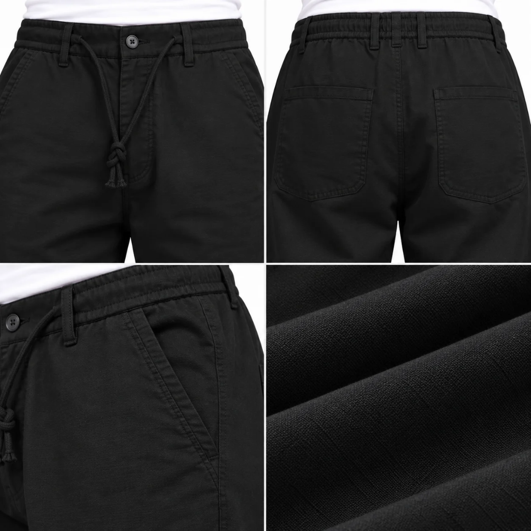 Men’s Black Relaxed-Fit Trousers