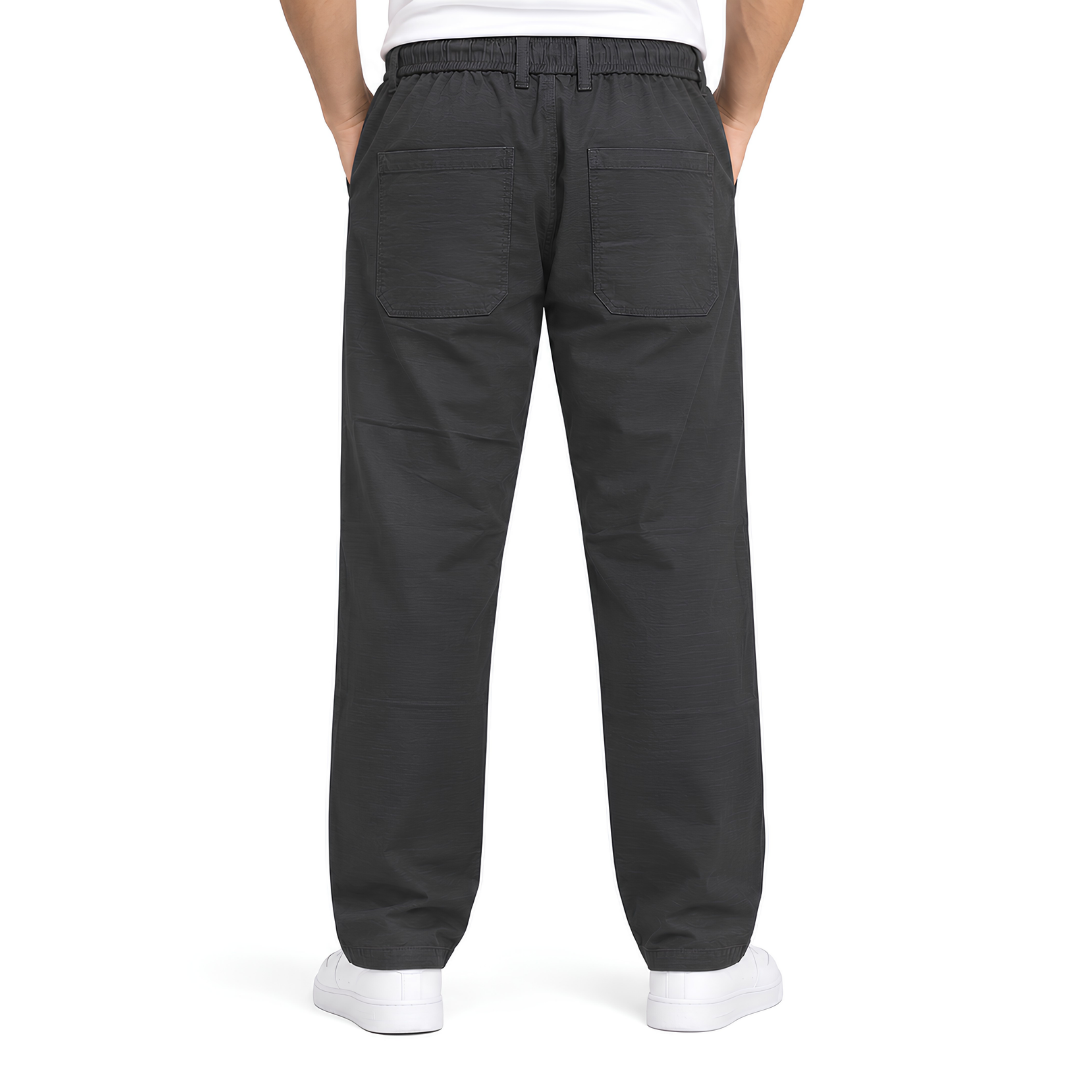 Men’s Charcoal Grey Relaxed-Fit Jogger Pants