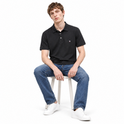 Men’s Black Polo T-Shirt with Chest Emblem