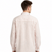 Men’s Light Beige and White Striped Shirt