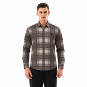 Men’s Grey Checked Full-Sleeve Shirt