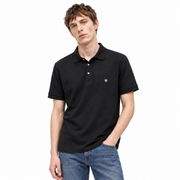 Men’s Black Polo T-Shirt with Chest Emblem