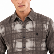 Men’s Grey Checked Full-Sleeve Shirt