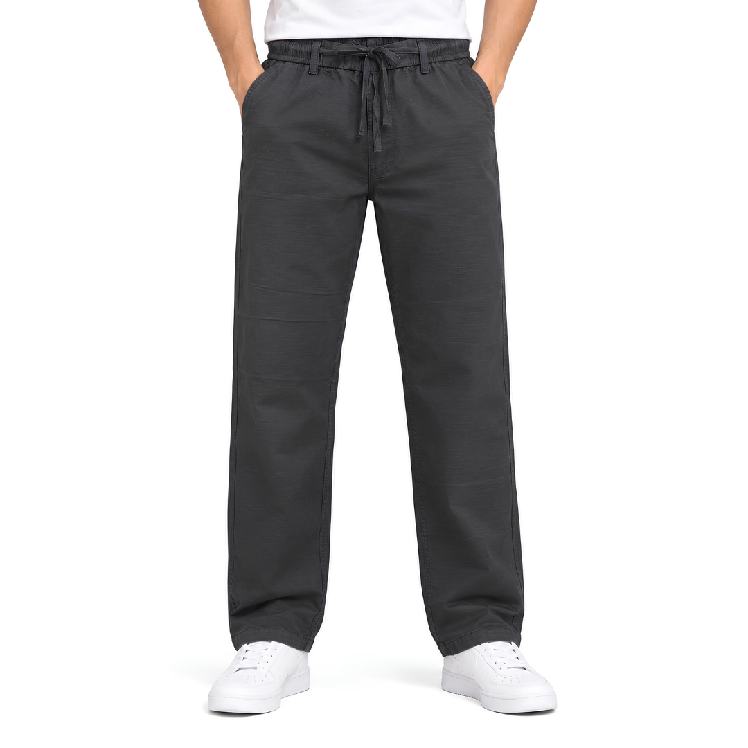 Men’s Charcoal Grey Relaxed-Fit Jogger Pants