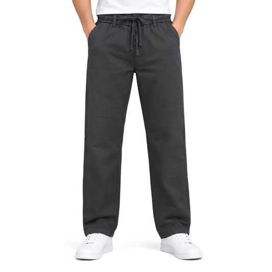 Men’s Charcoal Grey Relaxed-Fit Jogger Pants