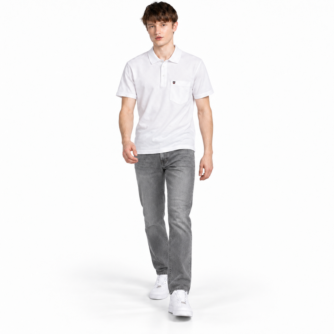 Men’s White Polo T-Shirt