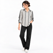 Women's Black & White Vertical Striped