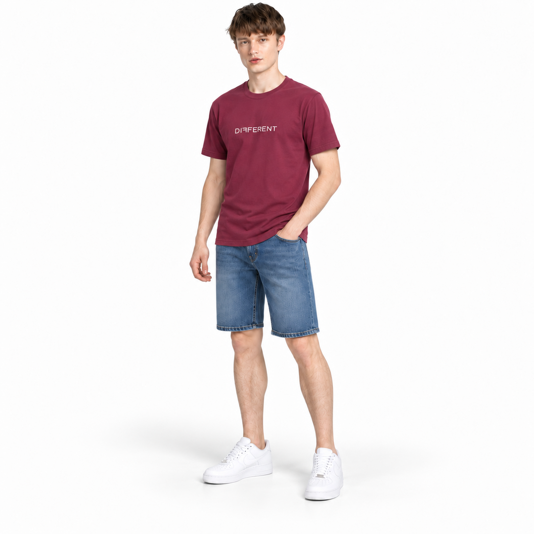 Men’s Maroon Round Neck T-Shirt