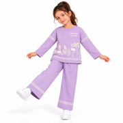 Girls' Lavender Graphic Sweatshirt and Pants Co-Ord Set (5-11 years)