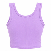 Women's Lavender Ribbed Sleeveless Crop Top