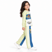 Girls’ Lime Green & Blue Graphic Sweatshirt and Track Pants Co-Ord Set