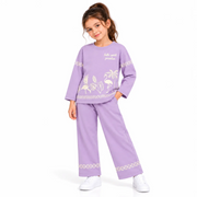 Girls' Lavender Graphic Sweatshirt and Pants Co-Ord Set (5-11 years)