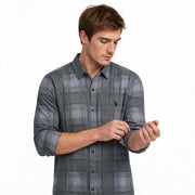 Men’s Grey Faded Check Shirt