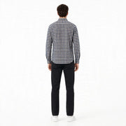 Men's Navy Blue & Off-White Check Shirt
