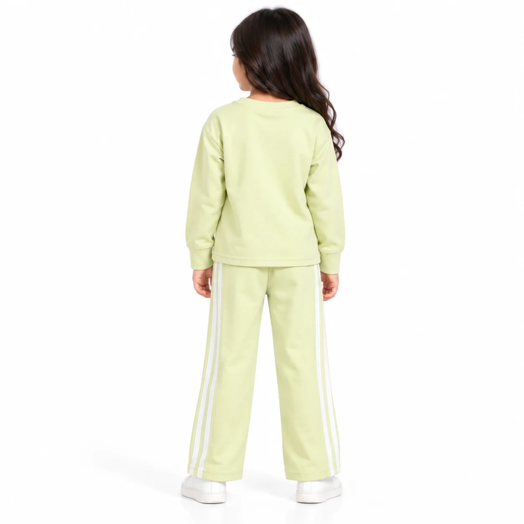 Girls’ Lime Green & Blue Graphic Sweatshirt and Track Pants Co-Ord Set