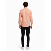 Men's Peach Pink Shirt with White Details