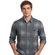 Men’s Grey Faded Check Shirt