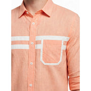 Men's Peach Pink Shirt with White Details