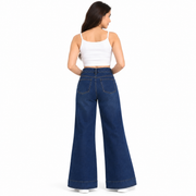 Women's High Rise Wide Leg Jeans – Dark Blue