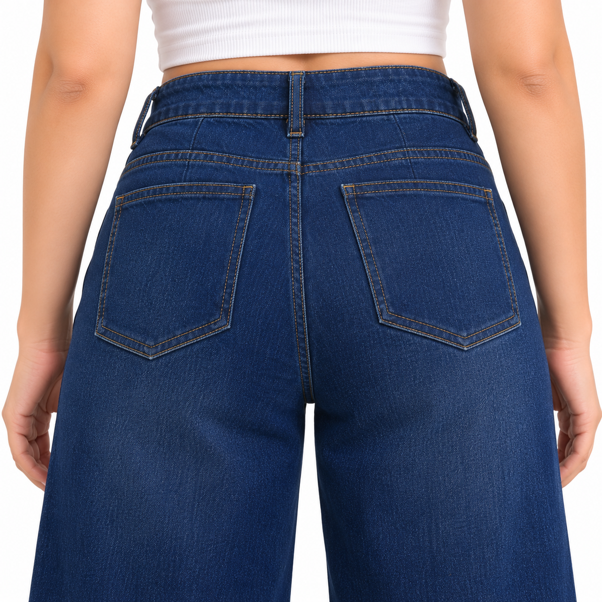 Women's High Rise Wide Leg Jeans – Dark Blue