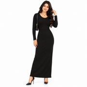 Women's Black Full Sleeve Bodycon Maxi Dress