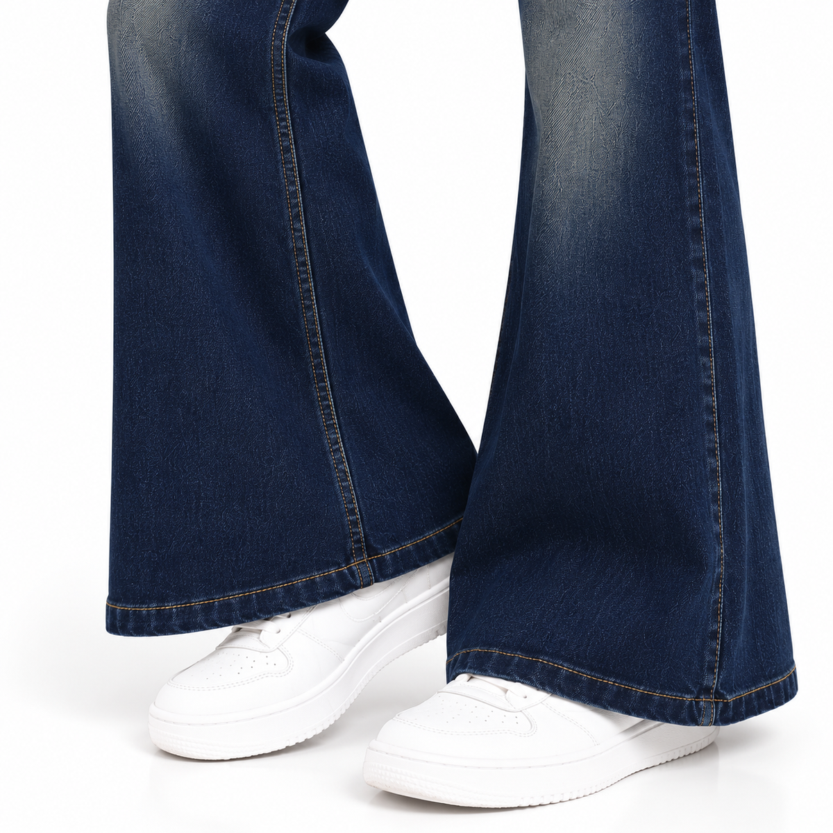 Women's High-Waist Flared Bootcut Jeans Dark Blue