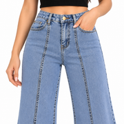 Women's High Rise Flared Bell Bottom Jeans – Light Blue