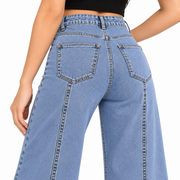 Women's High Rise Flared Bell Bottom Jeans – Light Blue