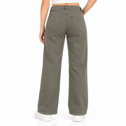 Women's High-Waist Straight Fit Jeans  Olive Grey Wash