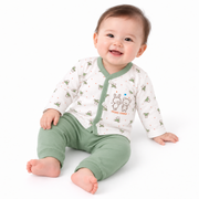 Little Angels Baby Cotton Printed V-Neck Shirt & Pyjama Set (3–8 Months)