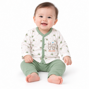 Little Angels Baby Cotton Printed V-Neck Shirt & Pyjama Set (3–8 Months)
