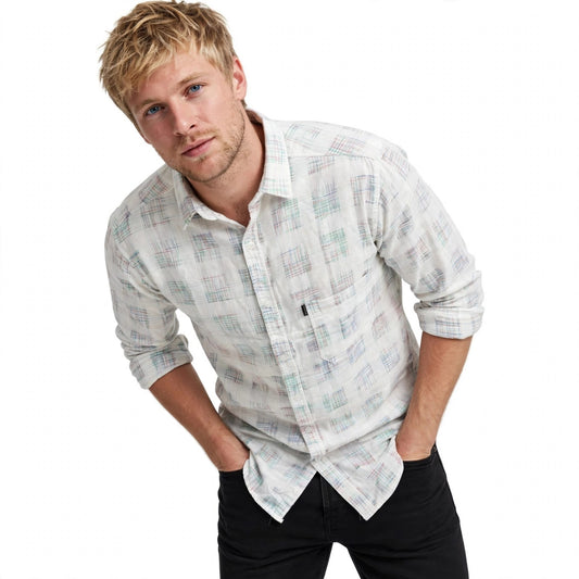 Men's White Pastel Checked Shirt