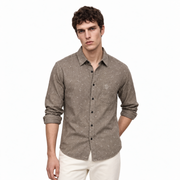 Men’s Taupe Printed Shirt