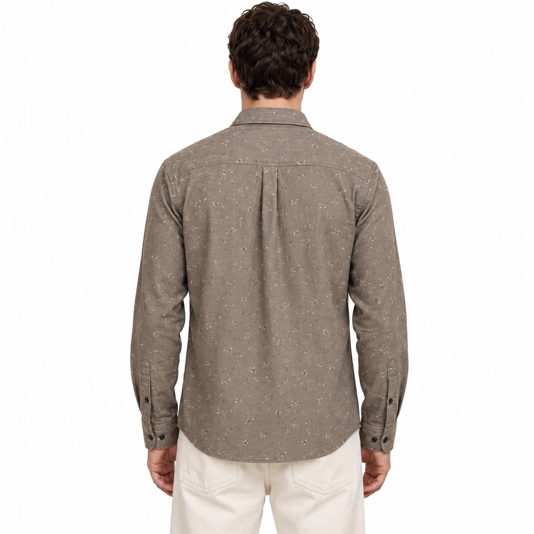 Men’s Taupe Printed Shirt