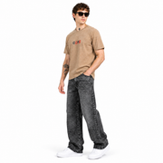 Men’s Tan Geometric Print T-Shirt