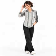Women's Black & White Vertical Striped