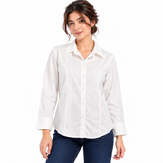 Women's White Classic Button-Down Shirt