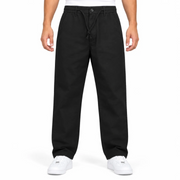 Men’s Black Relaxed-Fit Trousers